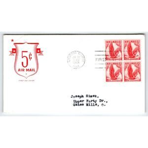 Scott #C48 1958 5c Air Mail Dove Stamp First Day Cover FDC Unaddressed